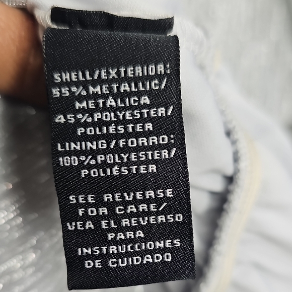 MSK Metallic Silver V-Neck Top - Picture 11 of 12